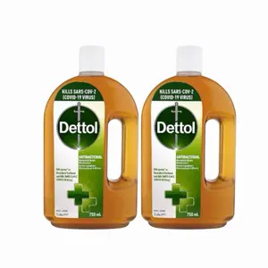 Dettol Antiseptic Disinfectant Liquid (750ml, Pack of 2) - Powerful Home Care Cleaning Solution for Household Surfaces, Room & Kitchen Use, Ideal for Spring Cleaning
