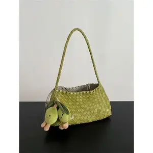 Women's hand woven armpit bag 2025 new retro portable shoulder bag size bag
