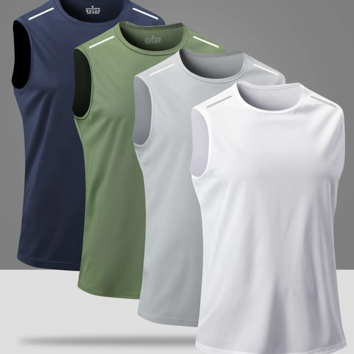 White + Light Gray + Army Green + Navy Blue