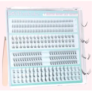 Bottom Lashes Natural 0.07 mm Thickness Bottom Lash Clusters Wispy Bottom Eyelashes 306 PCS 4 Styles Bottom Lash Extensions by Boahankuke
