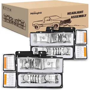 Nilight Headlights Assembly Led DRL for Chevy Silverado 1500 2500 3500 1994 1995 1996 1997 1998,1994-1998 Tahoe / C10 / CK/Suburban,(Side Maker Light Not for GMC Yukon) Truck