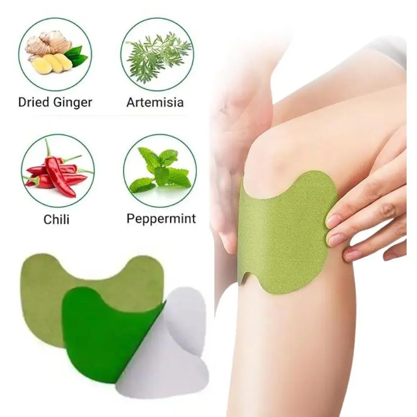 72PCS Knee Patches, Natural Wormwood Extract Patches for Knees, Fast Relief for Knee, Joint and Muscle Pain, 12 Hour Long Lasting Relief -01 Herbal