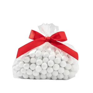 Bulk  100 Pc. Small Clear Cellophane Bags with Red Bow Kit for 50
