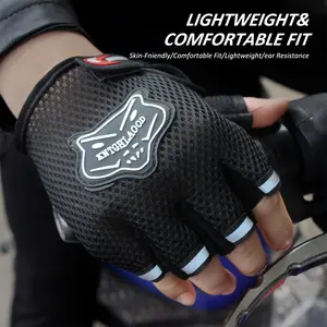 Breathable Half Finger Gloves, Unisex Anti-slip Sweat-absorbent Sports Gloves with Adjustable Strap, Durable Grip for Cycling Motorcycle Driving Running Gym, Multi Colors Available