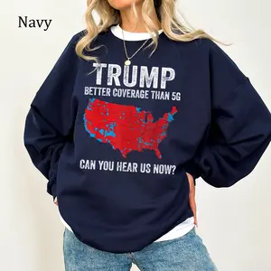 Better Coverage Than 5G Trummp Sweatshirt, Funny Trummp Coverage Printed Crewneck, 2024 Maga Sweater, Republican Pullover, Xmas Holiday Womenswear