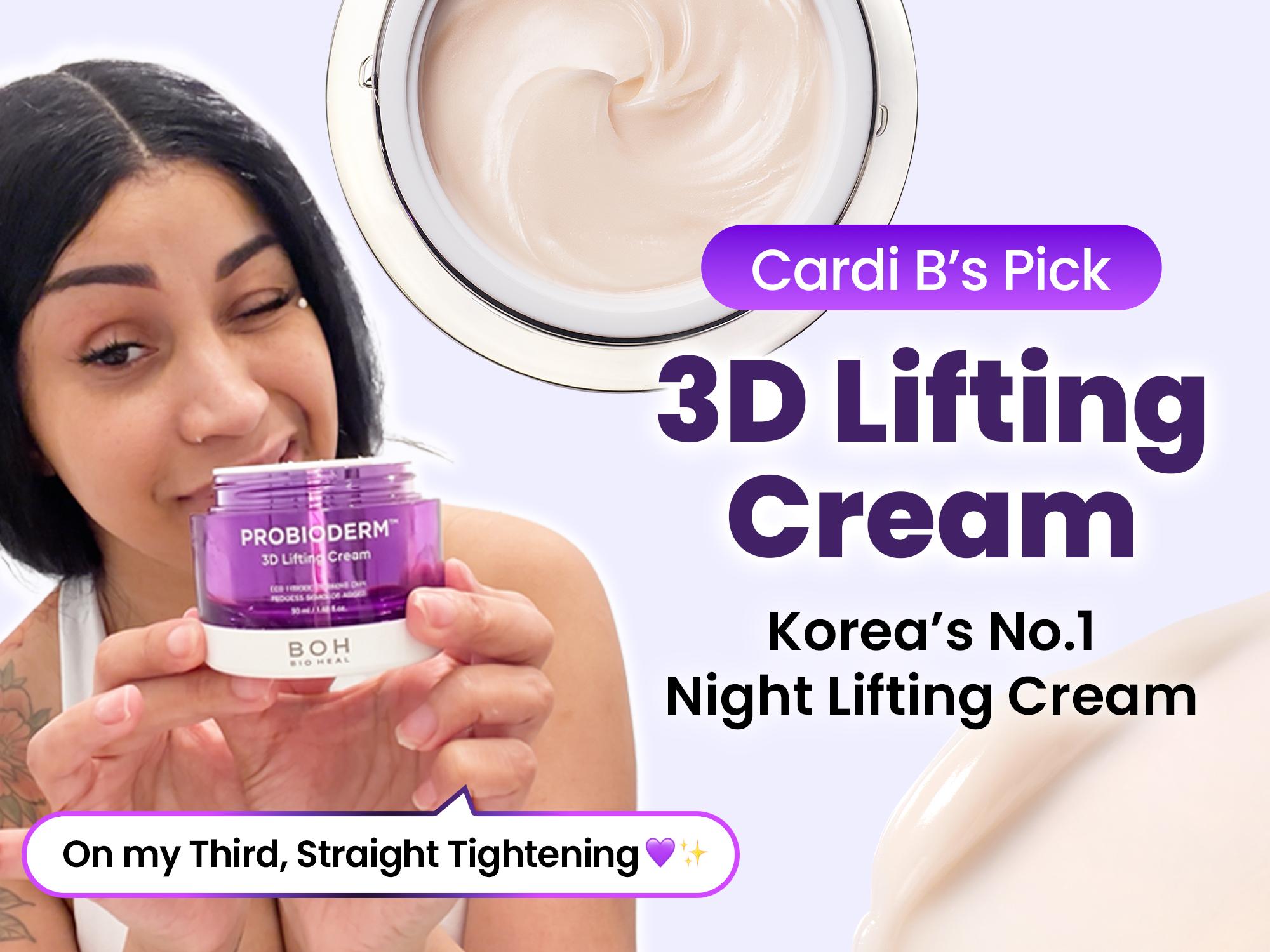 [Cardi B Pick] BIOHEAL BOH Probioderm 3D Lifting Cream 1.7 fl oz | Advanced Korean Facial Night Cream with 17-Peptide Complex & Probioderm for Wrinkles on Face and Neck, Butter-Rich Texture for Perfect Slugging | Mother's Day Gift