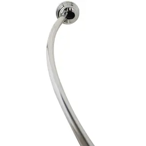 Zenna Home  50 x 72 in. Aluminum Adjustable Dual Mount Curved Shower Rod, Chrome