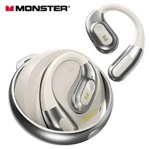 Monster Wireless Bluetooth Earbuds with Open-Back Design, Bluetooth 5.4, 24-Hour Battery Life, IPX5 Waterproof, Stylish Rotating Case, Type-C Charging, Comfortable Fit, Pure Monster Sound, Ideal for Fitness