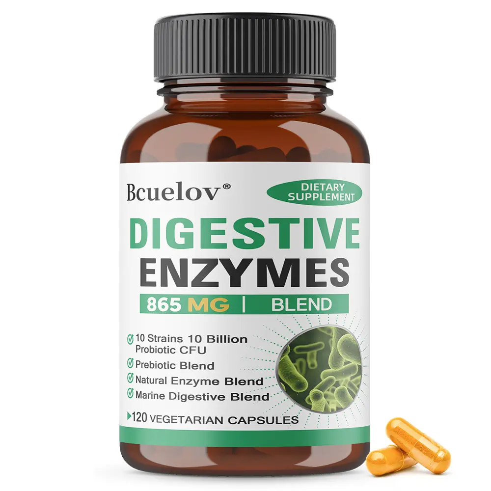 Bcuelov Digestive Enzymes Health Supplement,Supports Digestive Health and Immune Health,120 Capsules