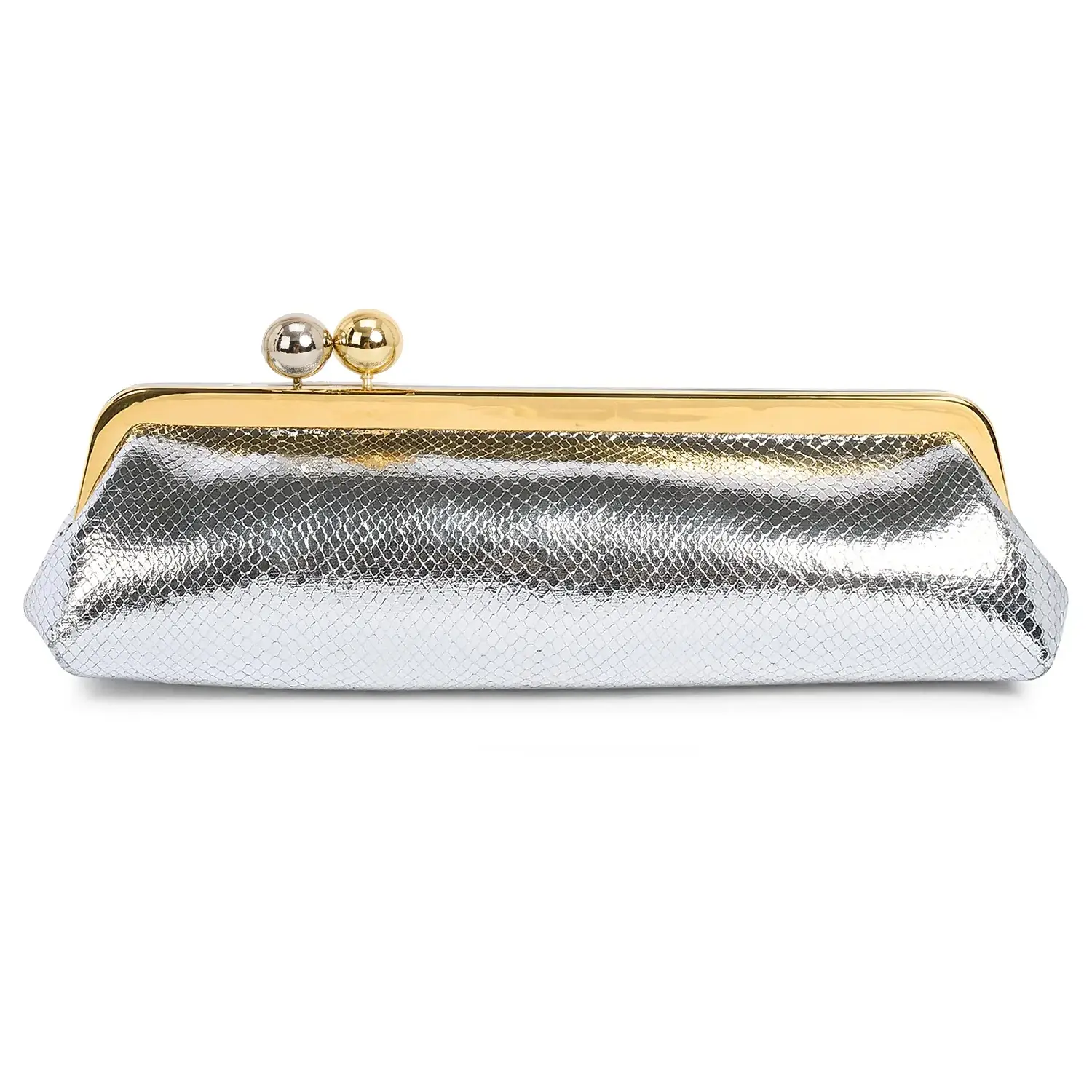 Vintage Metallic Kiss Lock Clutch for Women, Elegant PU Leather Evening Bag with Chain Strap for Wedding & Party Accessories, Accessories For Women, Fashion Purses, Kisslock Purses, Evening Clutch Bag, Kiss Lock Handbag, Gold, Basic, Classical Women's Clu