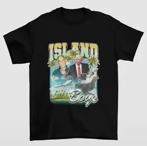 Vintage Island Boys Jeffrey Epstein Trump Stephen Hawking Graphic Tee Showcasing Playful and Controversial Artwork Top Womenswear Summer Streetwear Tshirt Crewneck Shortsleeve Casual