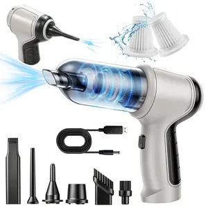 【mothersdaygift】Portable Wireless 11pcs Handheld Car Cleaning Kit With High Power Vacuum Cleaner and  Detailing Brushes and  Multi-Nozzles for Car, Home, Office, Pet,Four modes can be adjusted.