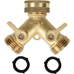 A30009B Brass Splitter 2 Way Faucet Splitter 2 Way with Brass Handles