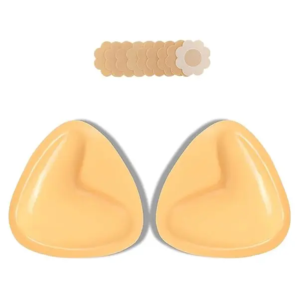 Triangle Silicone Push Up Bra Inserts, XL Large Size Reusable Invisible Adhesive Pads for Dresses, Tops & Bikinis, Seamless Comfortable Fit for A-D Cups