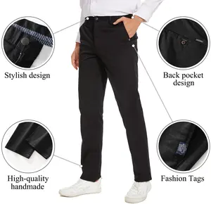 MZNBURAM Men's Slim-Fit Stretch Cotton Fashion Tapered Casual Chino Pants Menswear Trouser