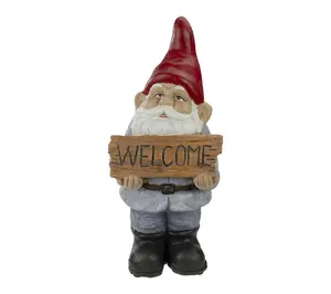 Northlight 17" Gnome with Welcome Sign OutdoorGarden Statue