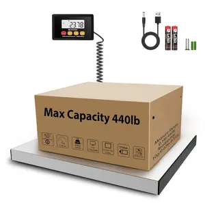 Digital Postal Scale,440lb x 10g Accuracy Shipping Scale,Stainless Steel Platforms,Heavy Duty Scale with LCD/Hold/Tare Functions,Postage Scale for Packages,Luggage Scale,&USB Included