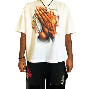 "Abundance" Tee In White Menswear Shirt Oversized Print Sleeve  Streetwear