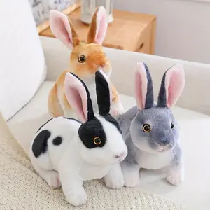 16cm/6.29in Rabbit Bunny Plush Toys Soft Stuffed Animal, 1 Count Simulation Rabbit Toys Cute Rabbit Plushies Cartoon Rabbit Pillow for Bedroom
