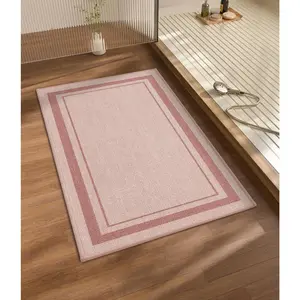 Rugs Mat 32x17, Thin Non Slip Bath Mat Quick Dry Absorbent Bath Mat for, (Light Pink, 32"x17")