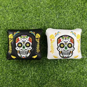 Skull Pattern Magnetic Golf Putter Headcover, 1 Count Durable Faux Leather Golf Putter Headcover, Golf Accessories for Men Golfers, Halloween, Golf Gift