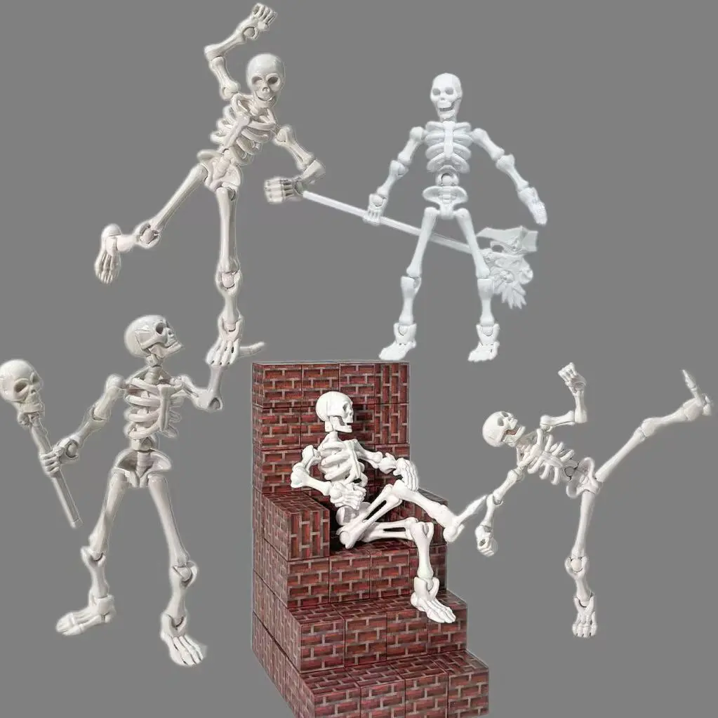 5 Skeleton Bone Models, DIY Transformable Figure Assembly Toy, Fully Jointed Poseable Dolls, Articulated Figures, Model Set, Desktop Decoration, Game Scene Simulation, Gift, Articulating Figures, Whimsical Figurines, Movable Figurines