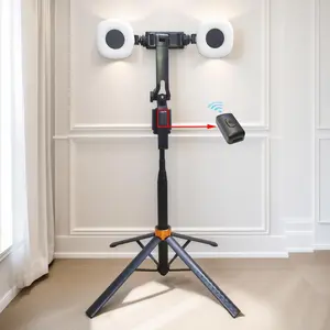 360° Rotatable Adjustable Selfie Stick Tripod, Rechargeable Smart Face Tracking Tripod with 2 Fill Lights, Auto Face Tracking Phone Holder for Vlog, Live Streaming, Remote Wireless Tripod