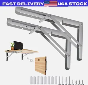 Folding Shelf Brackets - 2 Pcs Heavy Duty Stainless Steel Collapsible - 8-20Inch