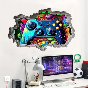 One Piece 3D Game Decorative Wall Sticker, Vinyl Decal, Gamer Controller Game Peel & Stick Wall Art Decal, Perfect for Teen Boys Bedroom Gaming Room Decor