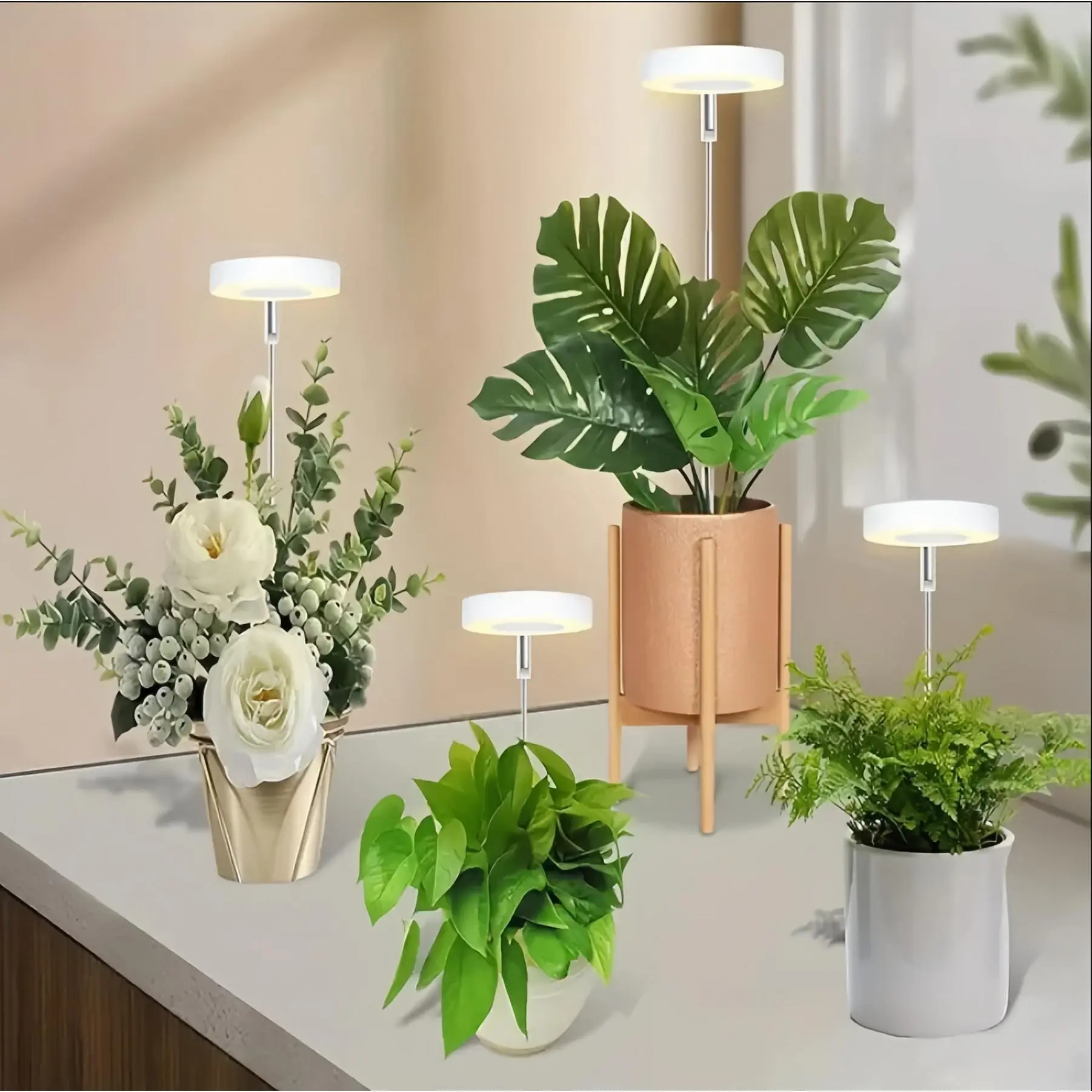 Timer Control Full Spectrum Grow Light, Adjustable Brightness LED Plant Lamp for Indoor Plants