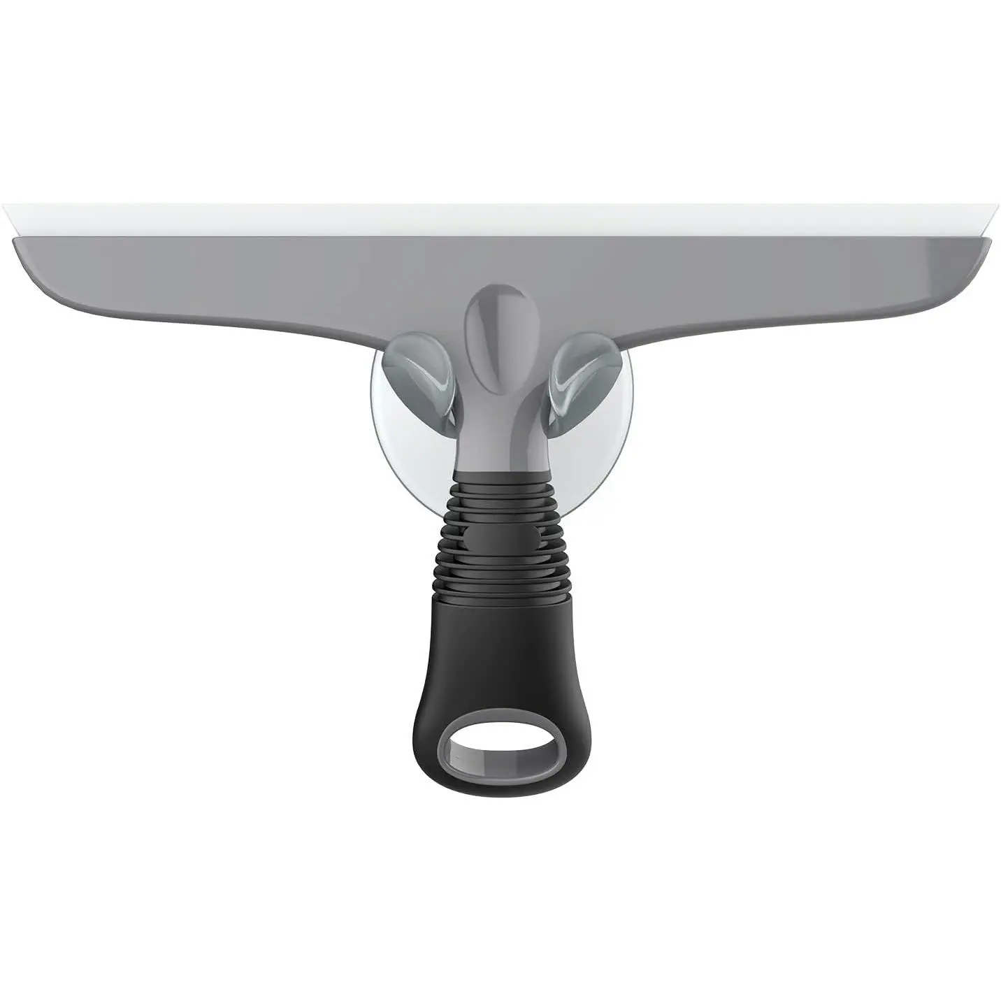 Multi-Purpose Silicon  for Window, Glass, Shower Door,  Windshield, Heavy Duty Window Scrubber, Includes Suction Hook, 10 inch, Gray & Black, 1 Pack