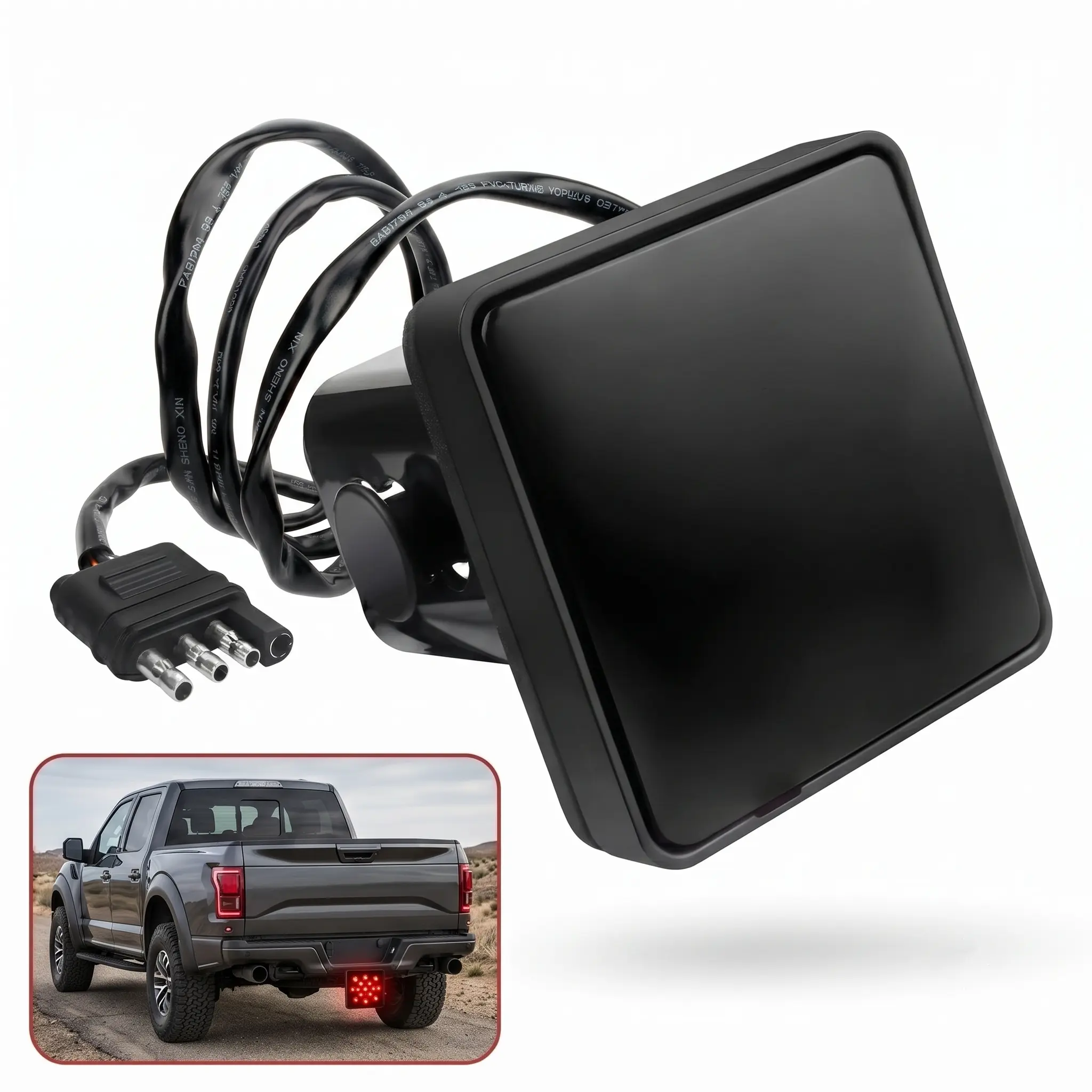 15 LED Brake Light Trailer Hitch Cover Super Bright Brake Driving Lamp For 2 Inch Towing Hitch Receiver Universal Brake Tail Light For Towing Truck Pickup SUV