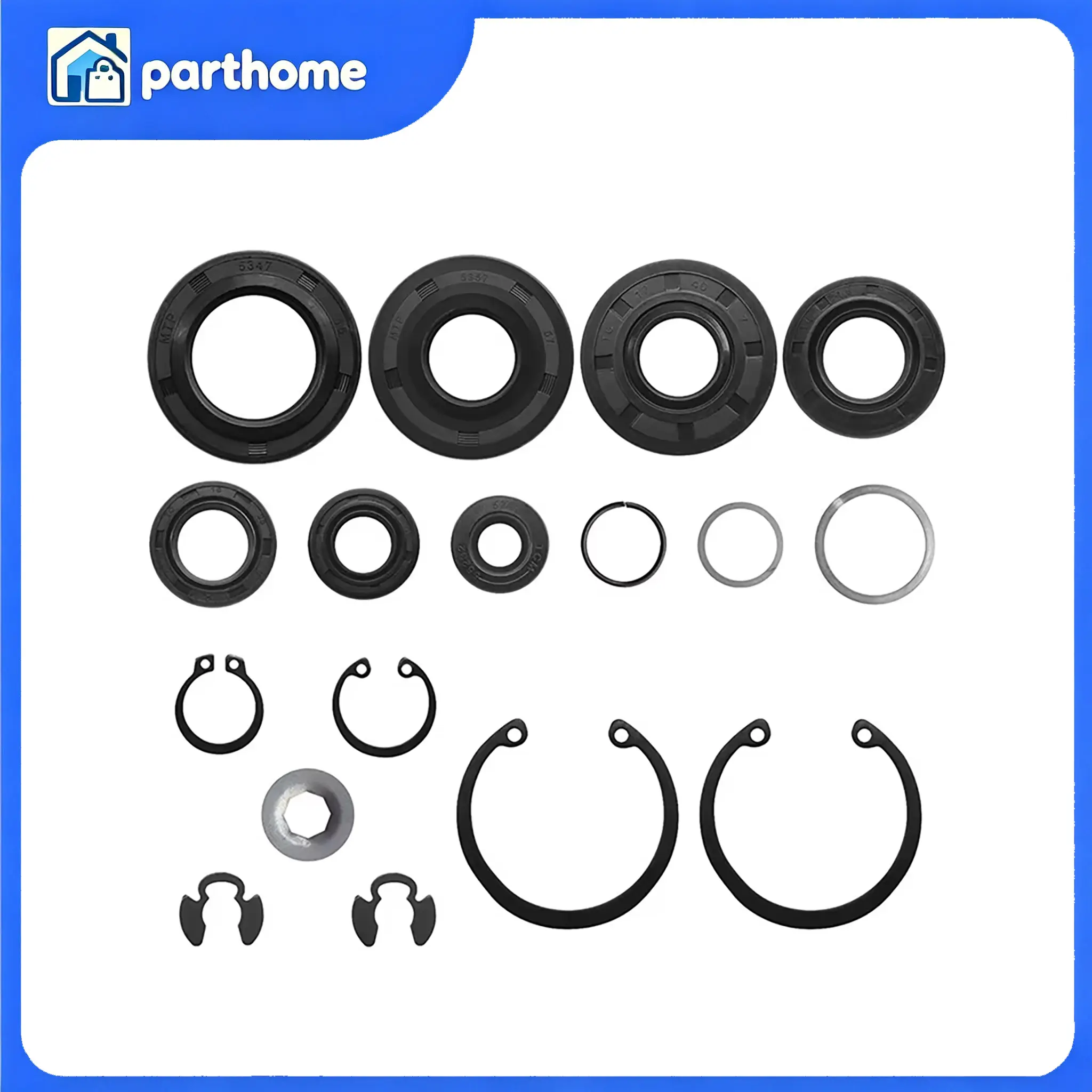 Seal Overhaul Rebuild Retaining Ring Replacement Kit Rubber Steel Wear Resistant Sealing Accessories for Hydro Gear ZA ZB ZC ZD ZT2200 Series Equipment Easy Installation Anti-leak Repair Parts 70853,110421