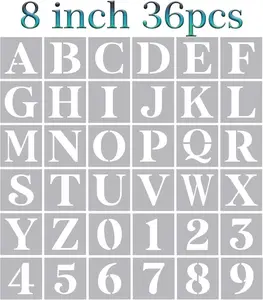 8 Inch Large Letter Stencils - Alphabet Stencils for Painting on , DIY Crafts & Wall Signs