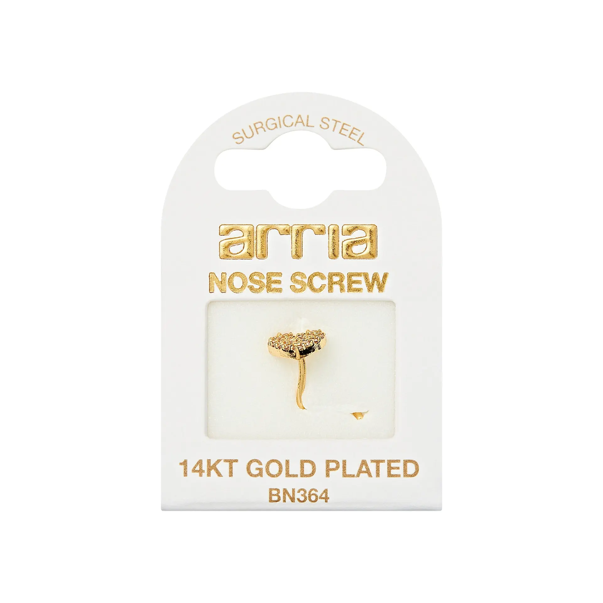ARRIA BY KISS BN364 GOLD NOSE SCREW HEART