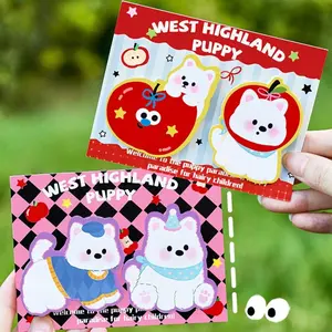 Cute West Highland Dog Sticky Notes Set, High-Quality Decorative Memo Pads for Students, Reusable Note Sheets, 6 Pieces Total