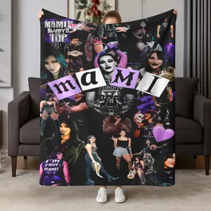 Rhea Ripley Mami Patchwork Blanket, Flannel Throw for Home Leisure, Bedroom Decor, Fan Collection, Gift, Practical and Stylish, Custom Image Blanket, Decorative Giftable Blankets, Custom Photo Blanket