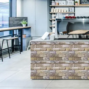 PVC Wall Stickers for Apartments, Natural Cultural Stone Look, No Drilling Required, Waterproof, Easy Install & Removable