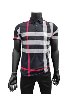 Mens Plaid Nylon Polo Shirt