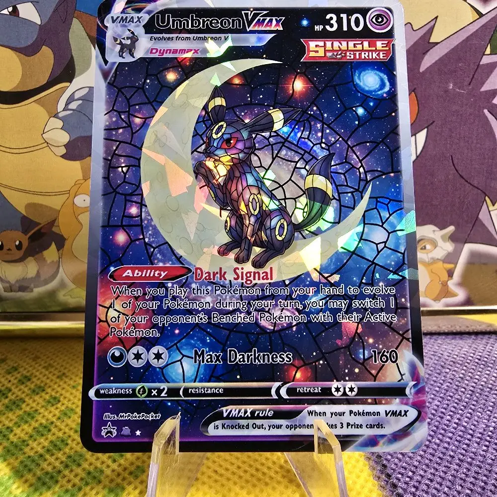 Umbreon VMAX Celestial Moon Custom Card | Shattered Glass Holo - TikTok Shop