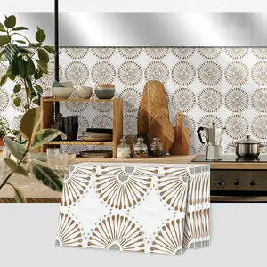 Geometric Pattern Self-adhesive Removable Tile Backsplash, Waterproof & Oil-resistant Wall Sticker, Wall Decor for Kitchen & Bathroom