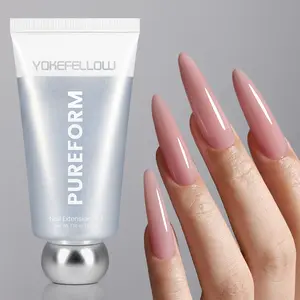 YOKEFELLOW PUREFORM Nail Extension Gel PF04 Bare Rose Pink Nude Color HEMA-free TPO-free TMPTA-free 100% Pure Gel Poly Nail Gel for Professional Salon Use 50g/1.76 oz