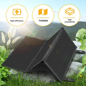 Portable Solar Charger Kit, 30w Three-Fold Design, Lightweight & Foldable Solar Panels, Ideal for Rvs, Camping, Travel, Emergency Power Outage Use