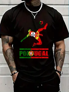 100% Cotton Portuguese Flag Portugal Soccer Portuguese Pride Portugal T-Shirt Women's Men's Graphic Tee Crew Neck summer vacation Tops