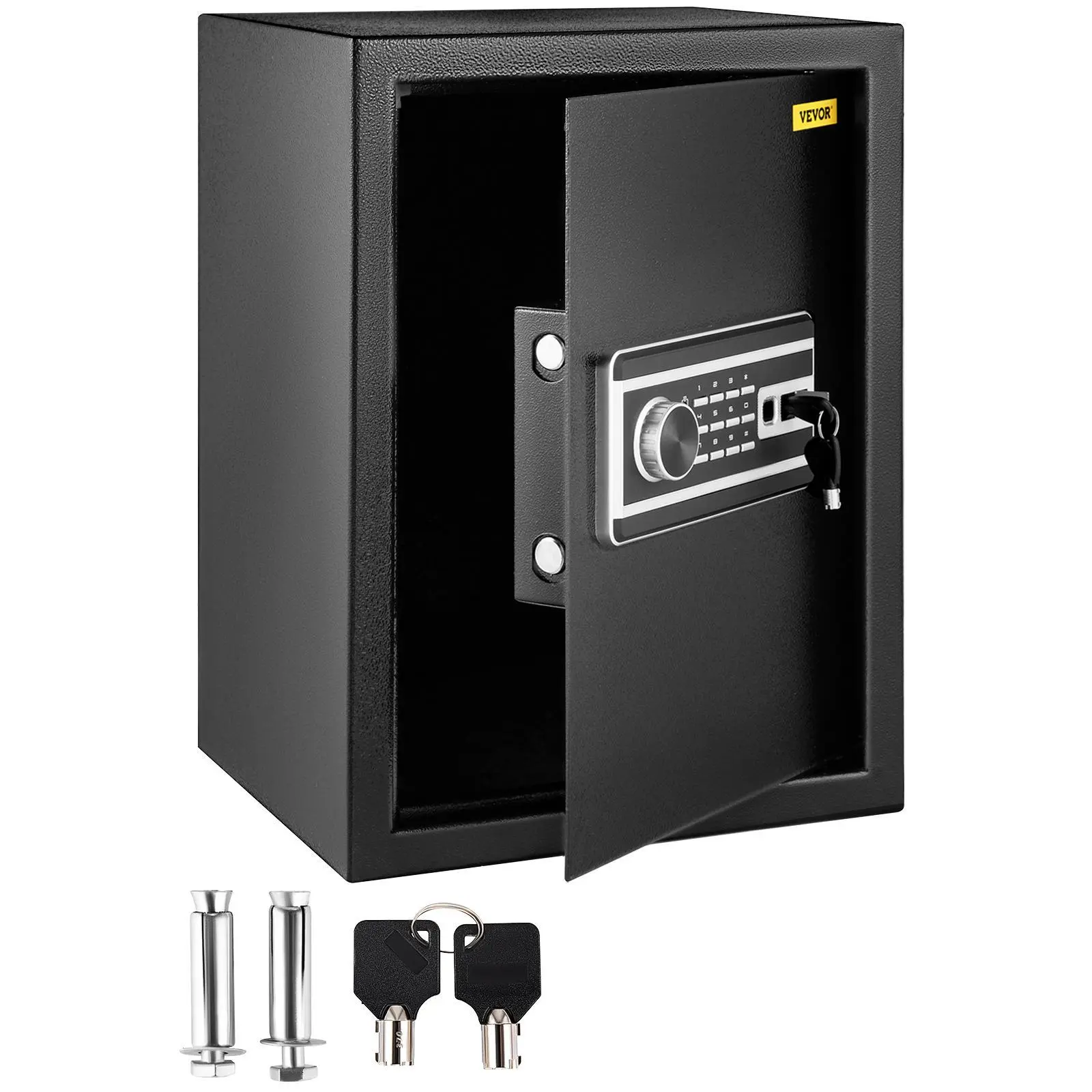 VEVOR 2.1 Cu Ft Steel Electronic Safe - Anti-Theft Fireproof Smart Home & Office Safe with Biometric Fingerprint Lock, Digital Keypad, Removable Shelf, Wall-Mounted for Secure Storage of Cash, Watch, Passport