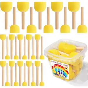 30Pcs Round Sponge Brushes for Painting (4 Sizes), Paint Sponges for Acrylic Painting, Stencil Painting Tools for Kids, Foam Paint Brushes for Arts & Crafts