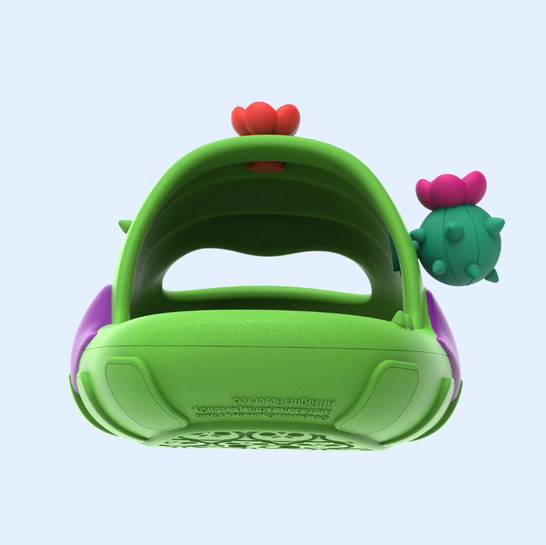 SPIKE GREEN - Open Toe Summer Slides with Prickly Charm and Cool Composure for Quirky Style and All-Day Wearability