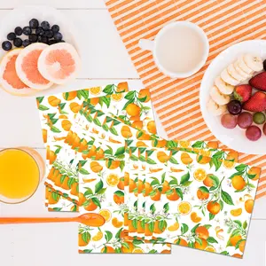 Square Paper Napkins, Festival Fruit Party Decorative Disposable Napkins, 20 Sheets Per Pack, 33x33cm, Perfect for Parties