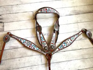 Multi Colored Navajo Diamond Pattern Tack Set