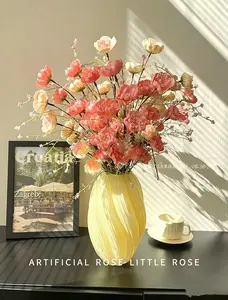 Artificial rhododendron dried flower bouquet, perfect for home decor in restaurants, living rooms, balconies, gardens, and bedrooms, as well as for weddings and outdoor events. An excellent gift for Valentine's Day, Mother's Day, and Father's Day.